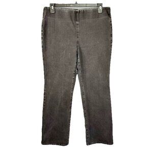 Soft Surroundings Ultimate Bootcut Jeans Womens Large Black Fade Pull On Pants